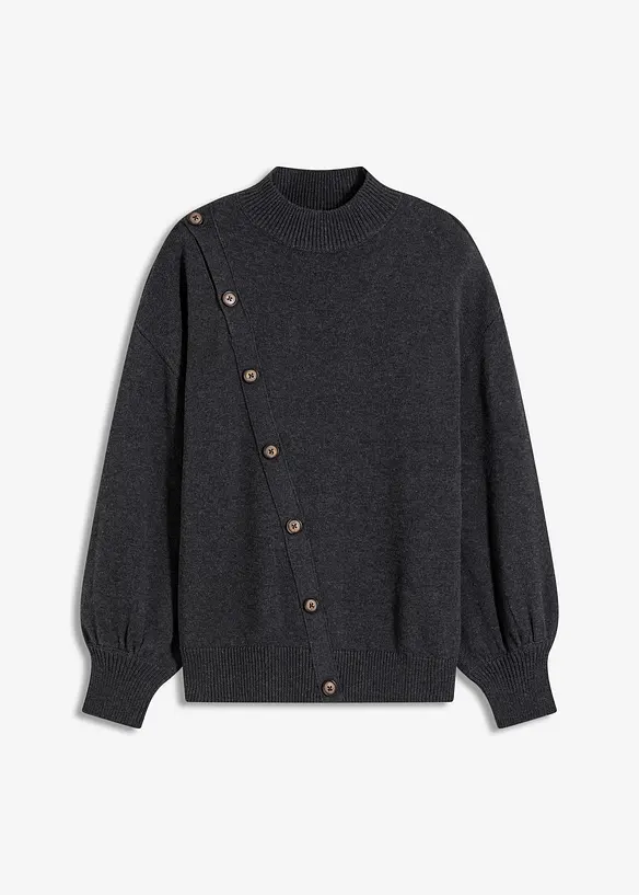 Genser med knappestolpe, bonprix
