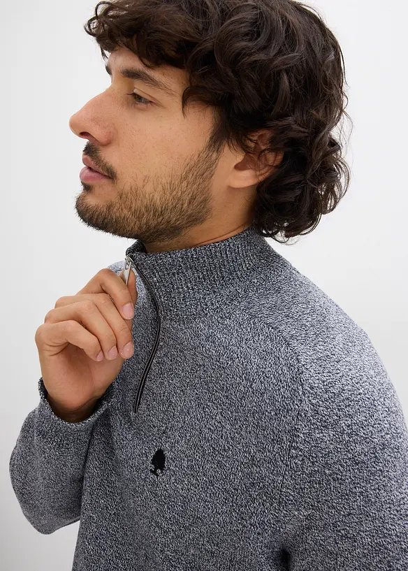 Half zip-genser med resirkulert bomull, bonprix