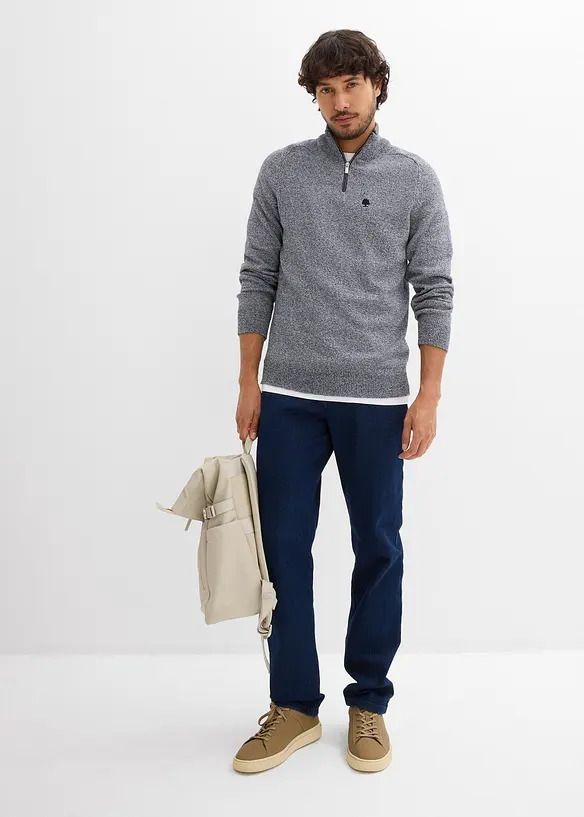 Half zip-genser med resirkulert bomull, bonprix
