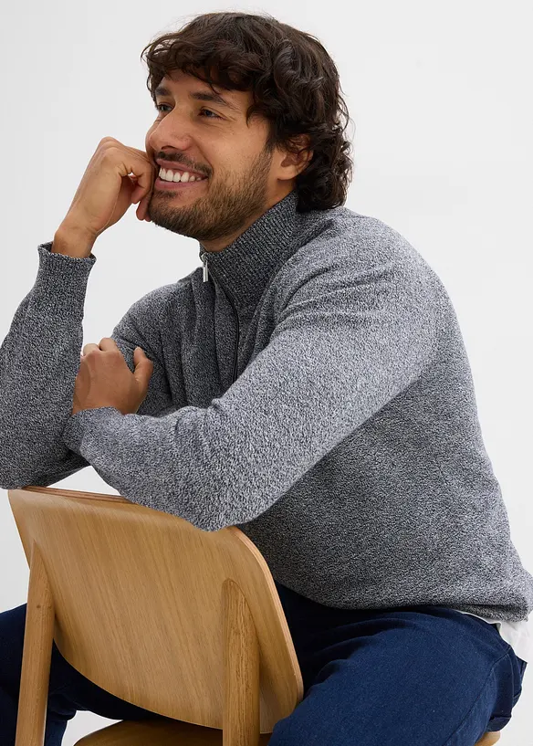 Half zip-genser med resirkulert bomull, bonprix