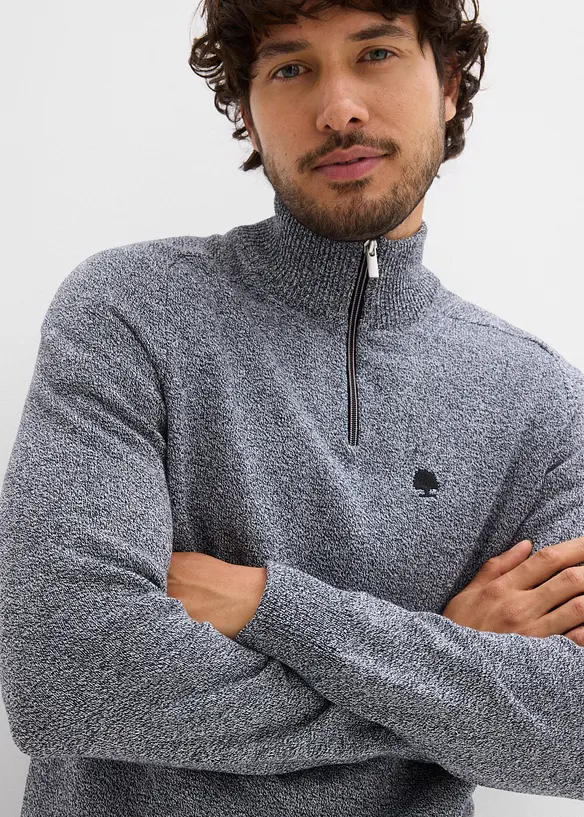 Half zip-genser med resirkulert bomull, bonprix