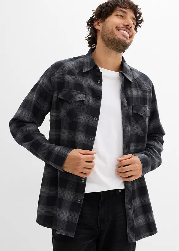 Flanellskjorte i 100% bomull, bonprix