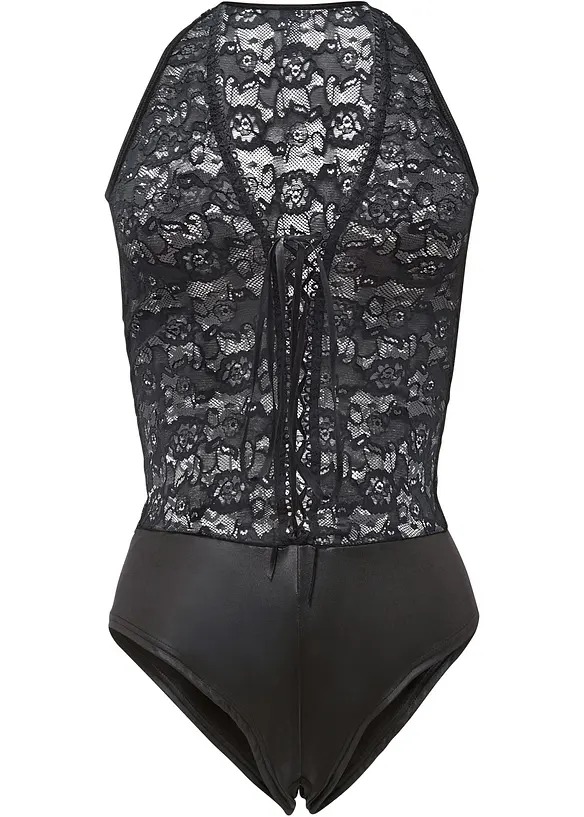 Body ouvert med wetlook, bonprix