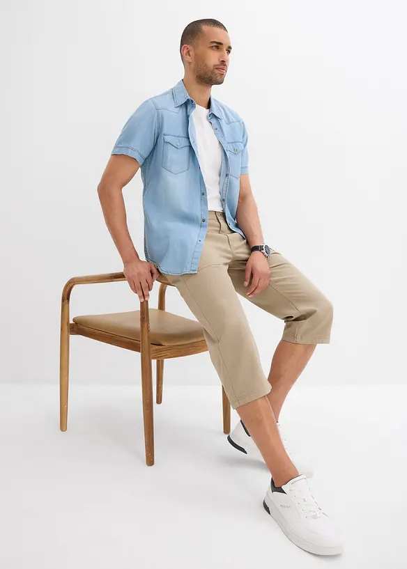 Lang bermudashorts i ren bomull, Regular Fit, bonprix