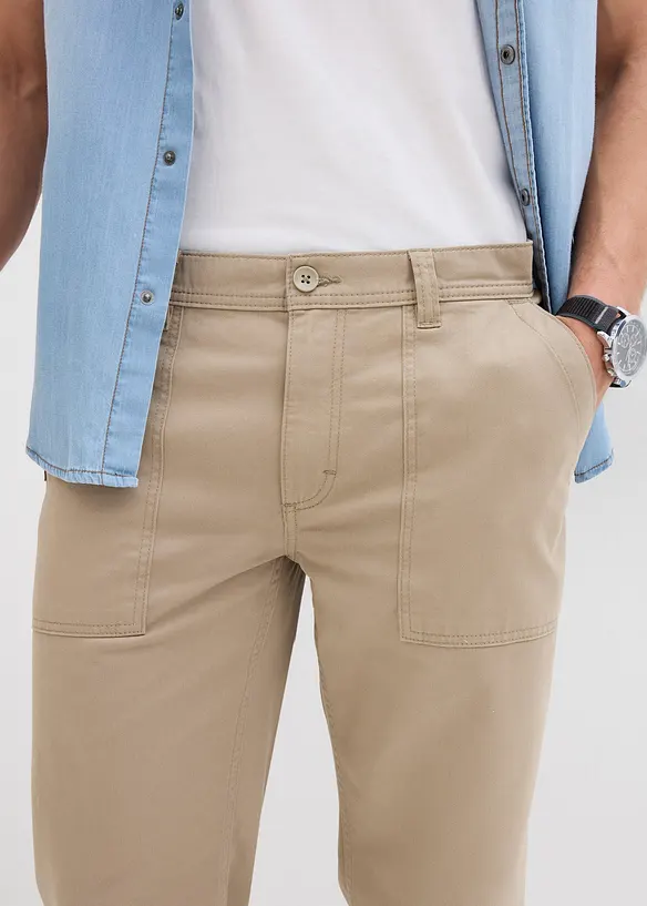 Lang bermudashorts i ren bomull, Regular Fit, bonprix