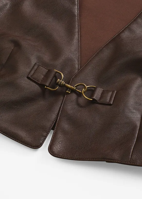 Vest i imitert skinn og used look, bonprix