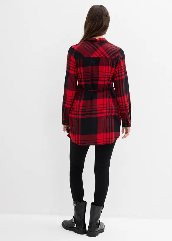 Lang mammabluse i bomullsflanell, bonprix