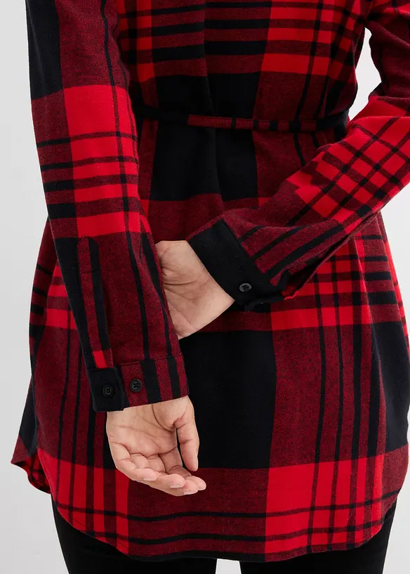 Lang mammabluse i bomullsflanell, bonprix