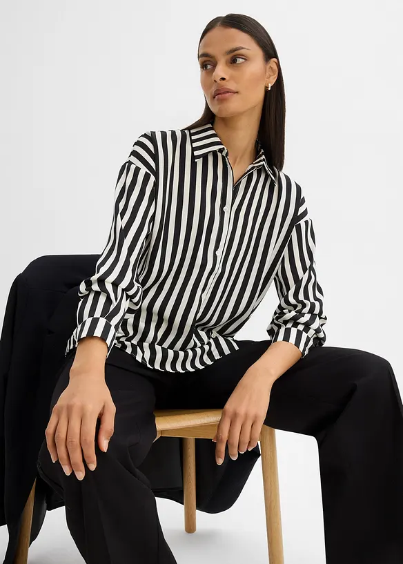 Skjortebluse i fin sateng, bonprix