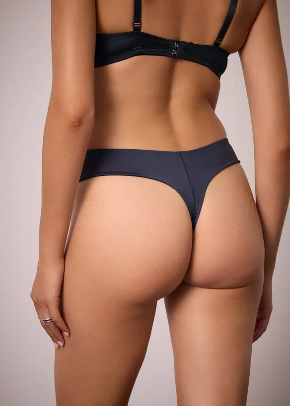 Highwaist-stringtruse med glanseffekt (2-pack), bonprix