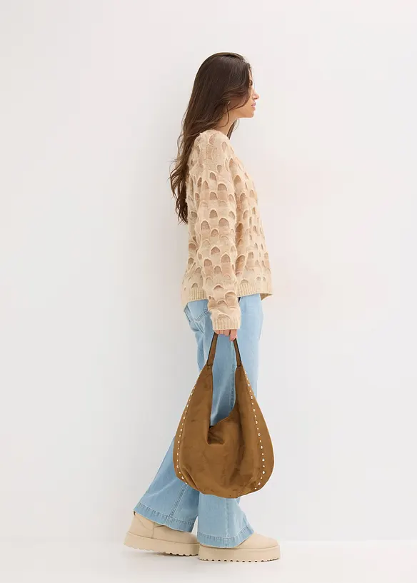 Oversized myk genser med ull og alpakka, bonprix