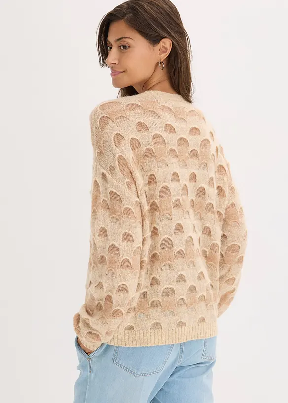 Oversized myk genser med ull og alpakka, bonprix
