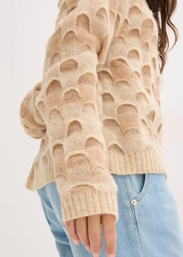 Oversized myk genser med ull og alpakka, bonprix
