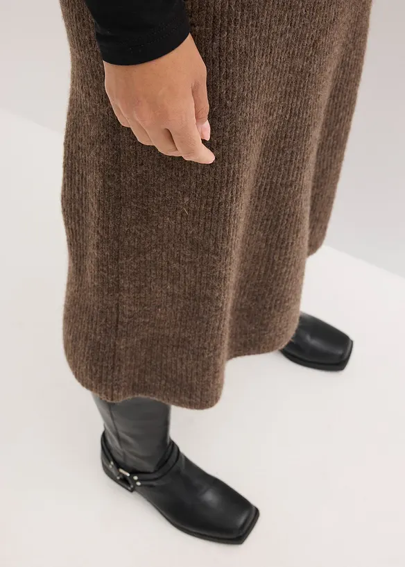 Midi strikkeskjørt, bonprix