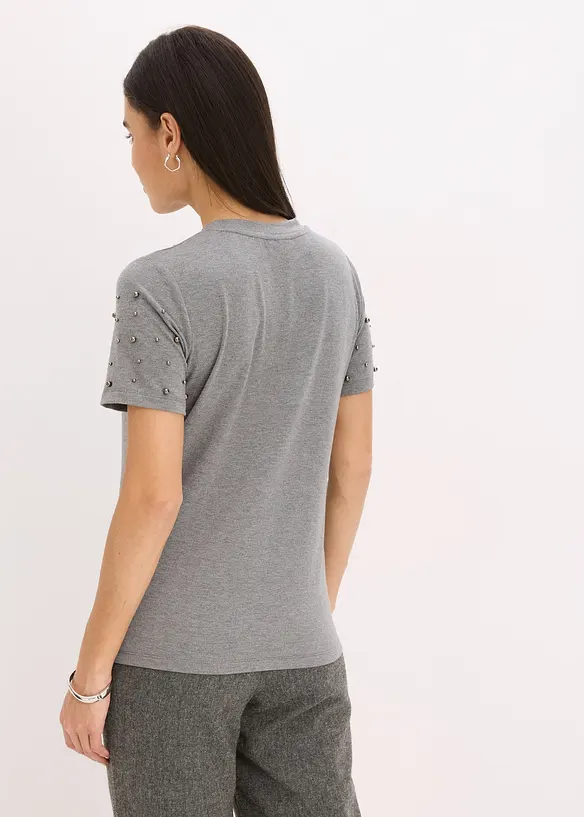 Topp med applikerte perler, bonprix