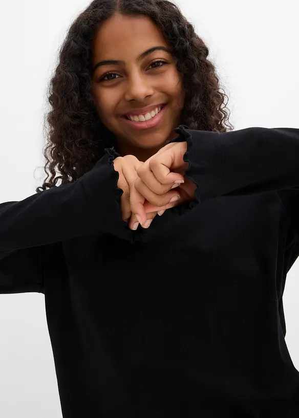 Langermet topp i økologisk bomull med elastan, bonprix