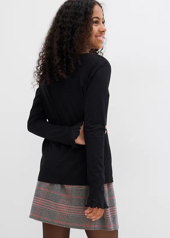 Langermet topp i økologisk bomull med elastan, bonprix