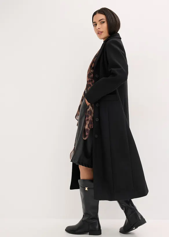 Lang kåpe i ull-stil, bonprix