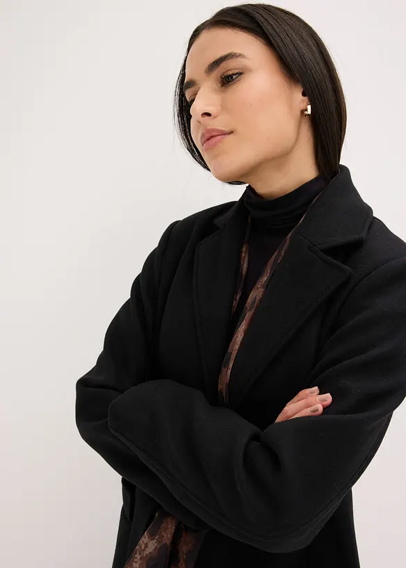 Lang kåpe i ull-stil, bonprix