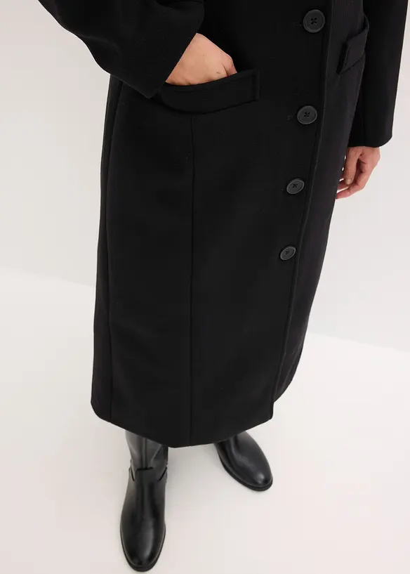 Lang kåpe i ull-stil, bonprix