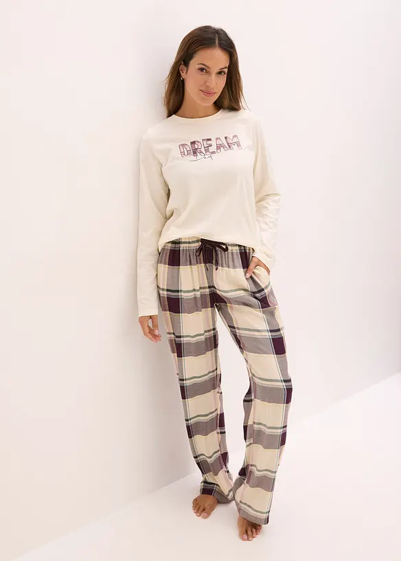Pyjamas med myk, vevd bukse og gaveforpakning, bonprix