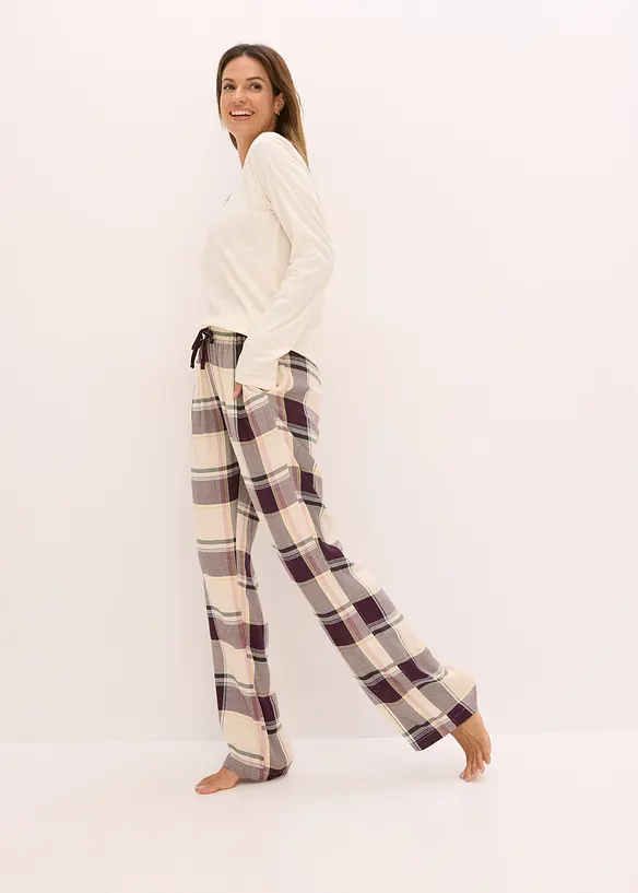 Pyjamas med myk, vevd bukse og gaveforpakning, bonprix
