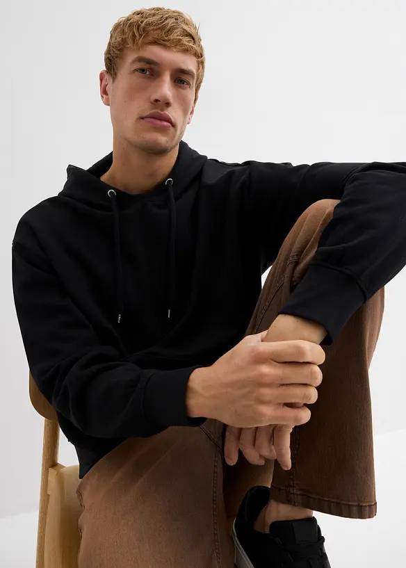 Hettegenser i 100% økologisk bomull, Loose Fit, bonprix