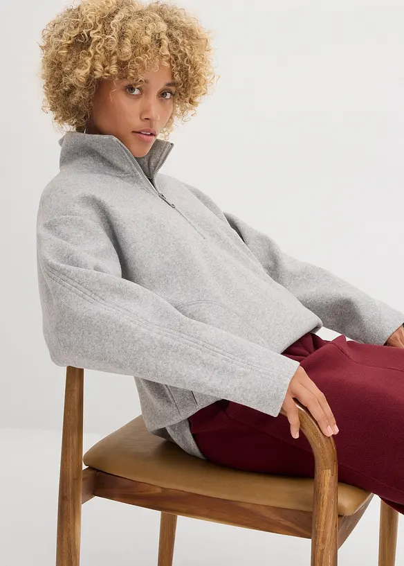 Oversized genser i ullstil, bonprix