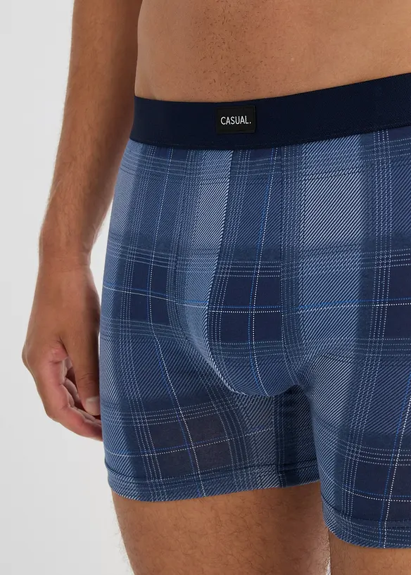 Boksershorts med bomull i ettersittende modell med lengre ben (2-pack), bonprix