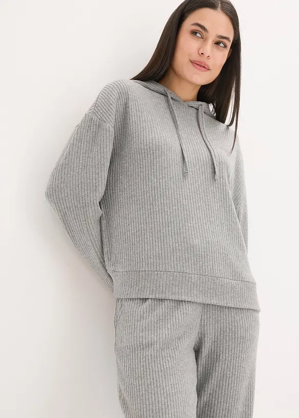 Loungewear-kosedress i mykt ribbemateriale, oversized, bonprix