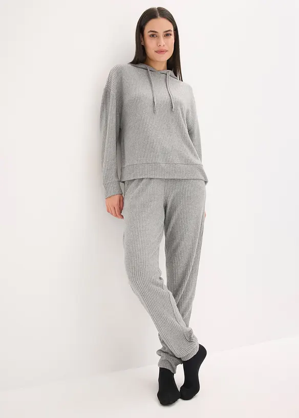 Loungewear-kosedress i mykt ribbemateriale, oversized, bonprix