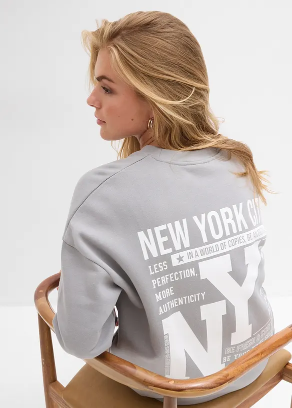 Sweatshirtkjole i 100% bomull, bonprix
