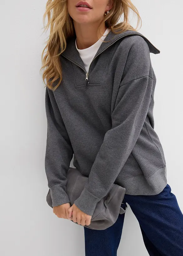 Sweatshirt i myk bomullsmiks, bonprix