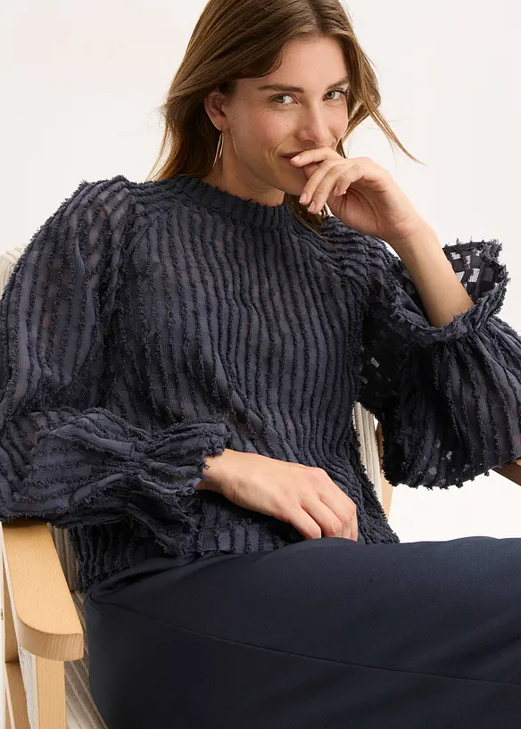 Bluse av strukturert materiale, bonprix