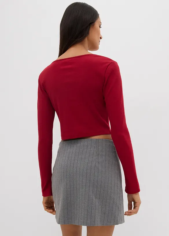 Kort, ribbet topp, bonprix