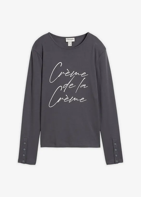Langermet topp i 100% bomull, bonprix