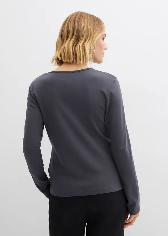 Langermet topp i 100% bomull, bonprix