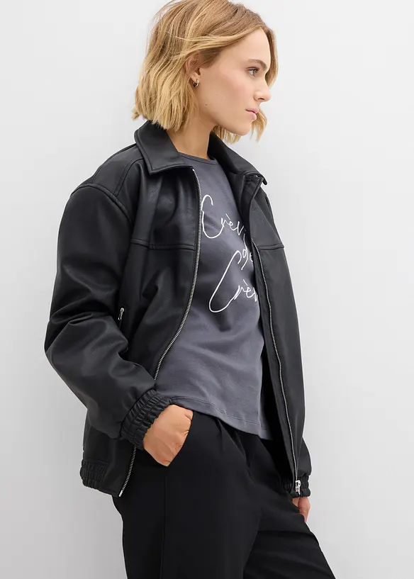 Langermet topp i 100% bomull, bonprix