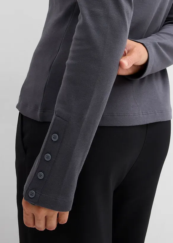Langermet topp i 100% bomull, bonprix