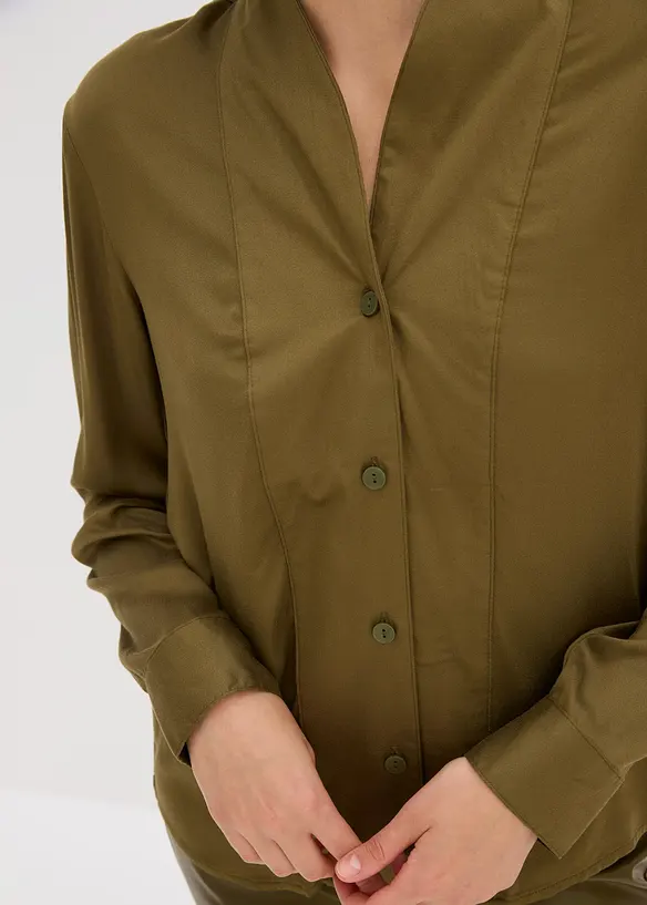 Bluse i lett sateng, bonprix