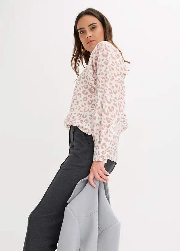 Viskosebluse med flaggermusermer, bonprix