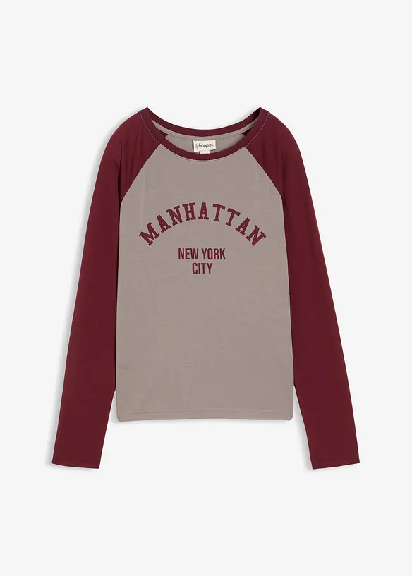 Langermet jerseytopp, bonprix