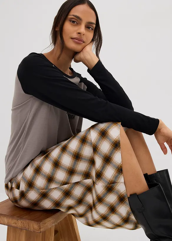 Langermet jerseytopp, bonprix