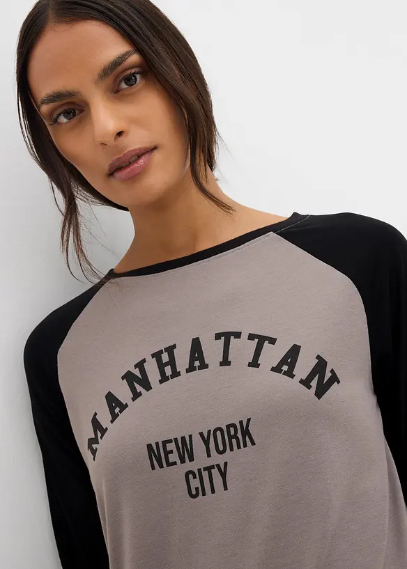 Langermet jerseytopp, bonprix