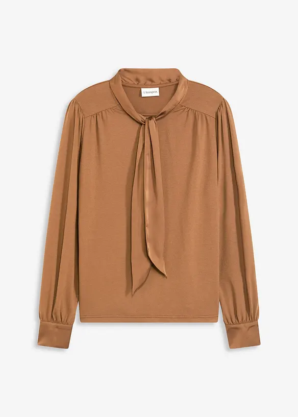 Topp med viskose og satengsløyfe, bonprix