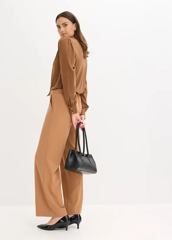 Topp med viskose og satengsløyfe, bonprix