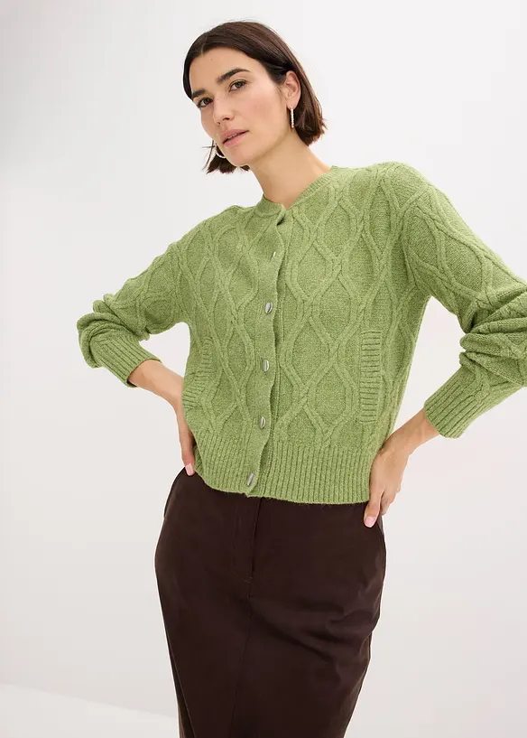 Cardigan med ull, bonprix