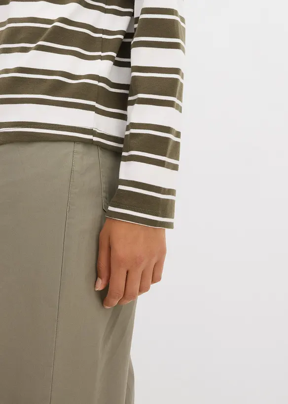 Oversized, langermet topp i 100% bomull, bonprix