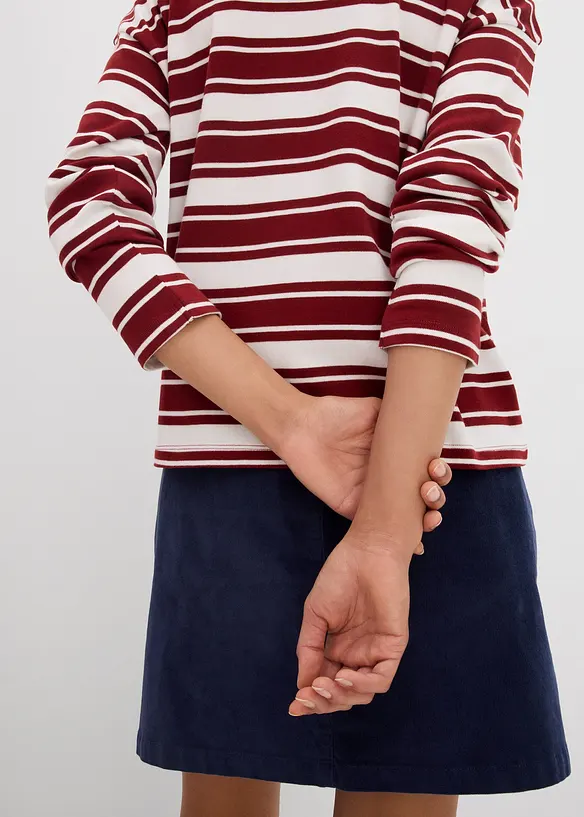 Oversized, langermet topp i 100% bomull, bonprix