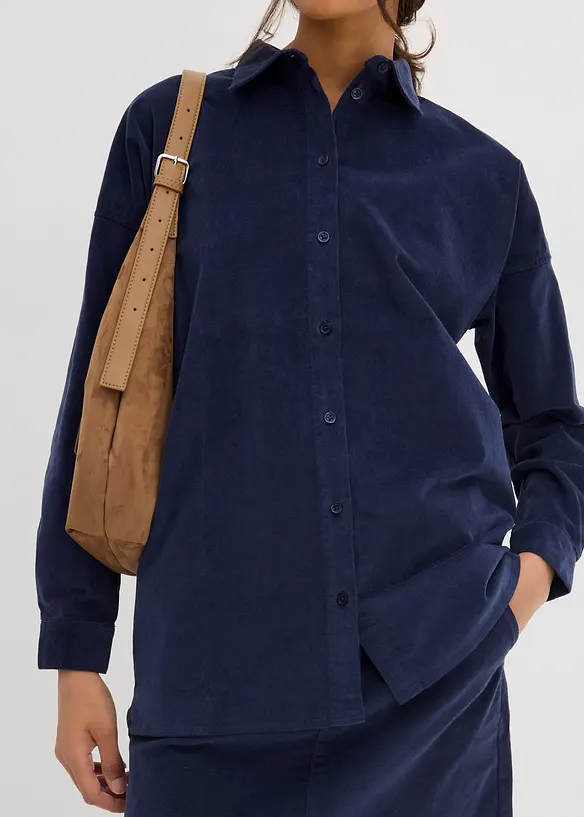 Oversized skjorte i kordfl&oslash;yel, bonprix